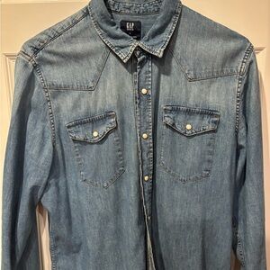 GAP Blue Denim Slim Fit Shirt